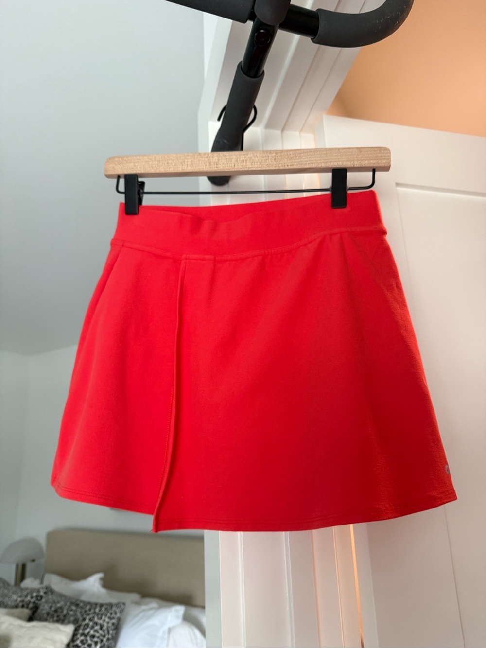 ALO Yoga Red Mini Skirt with Subtle Front Panel